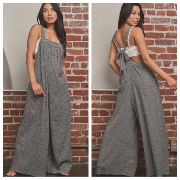 22 Boho Fabulous Plaid Wide-Leg Jumpsuit - Picture 3 of 5
